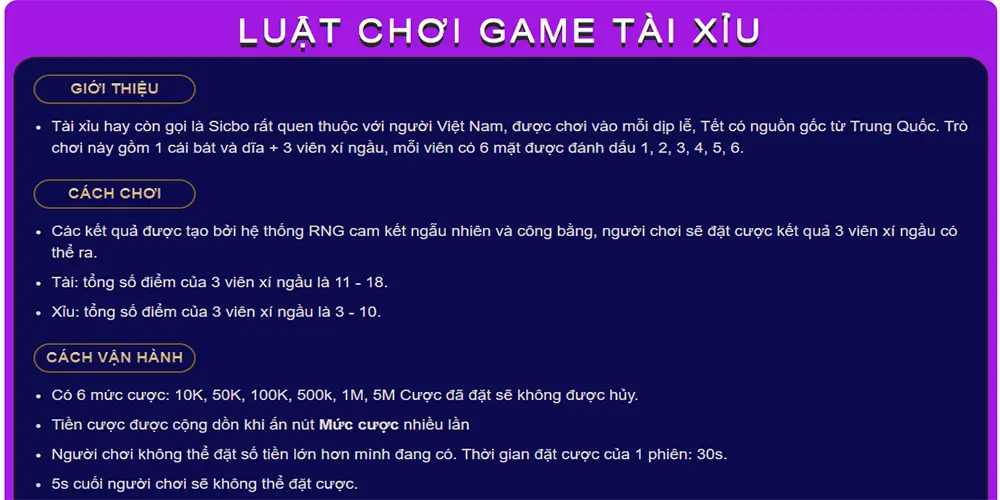 Quy luật chơi game tài xỉu Uk88 dễ hiểu và chi tiết nhất